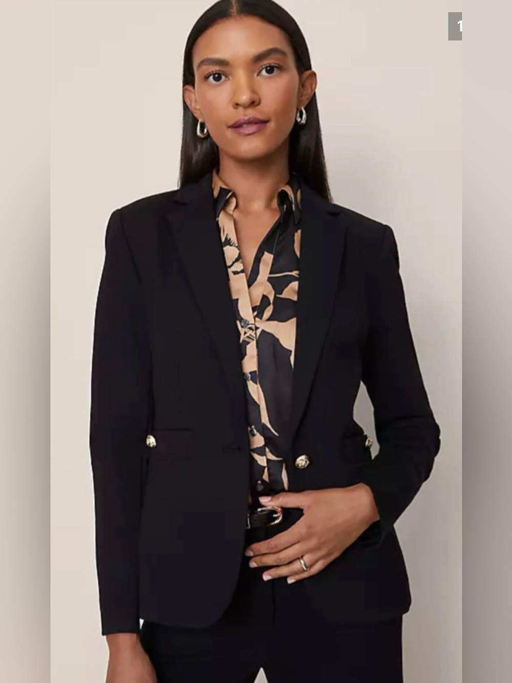NWT ANN TAYLOR BLACK PONTE SINGLE ONE BUTTON BLAZER JACKET SZ 8